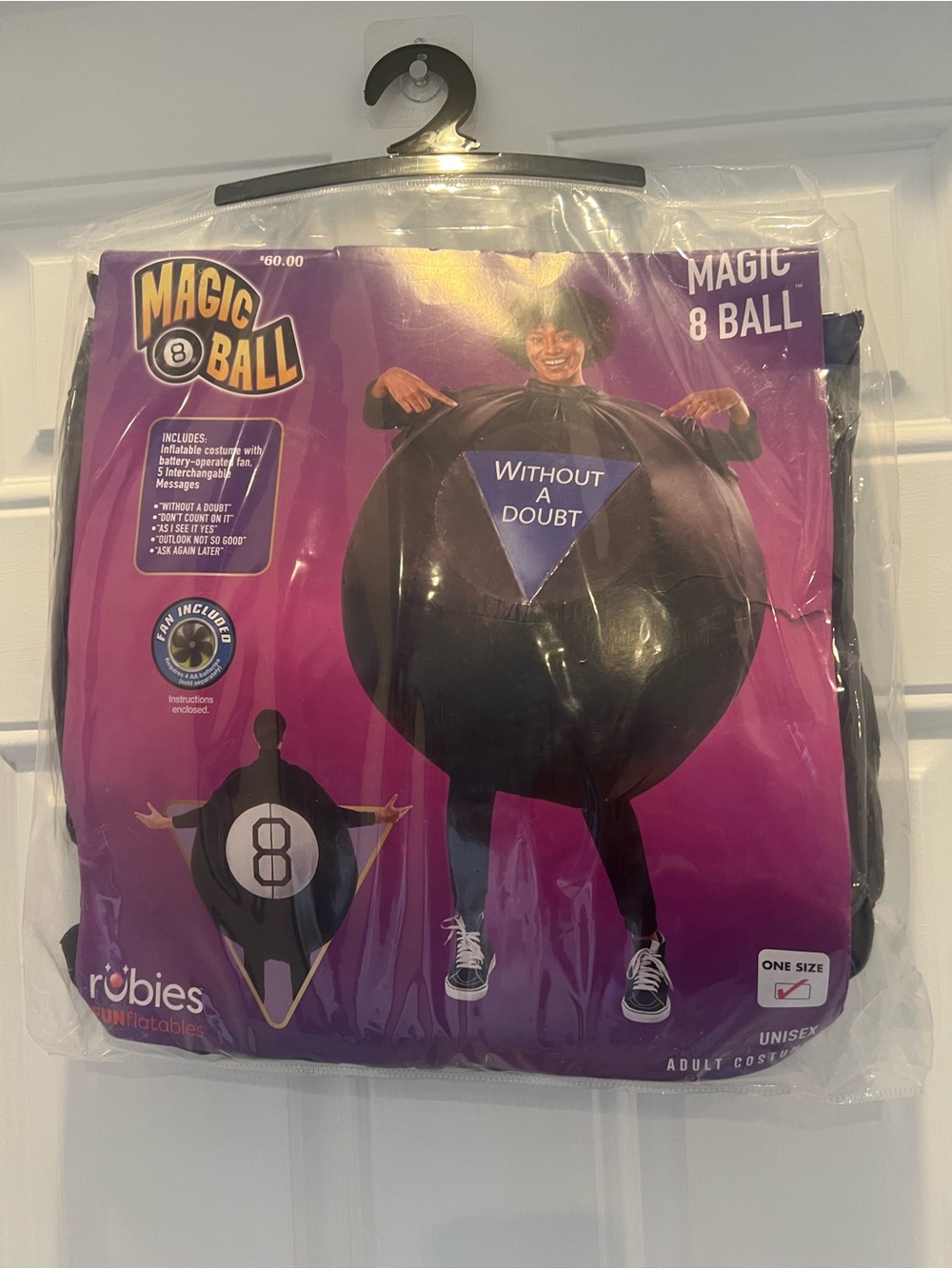 Rubies Costume MAGIC 8 BALL Inflatable 8 Ball Outfit w Fan SIZE ADULT 5 Messages